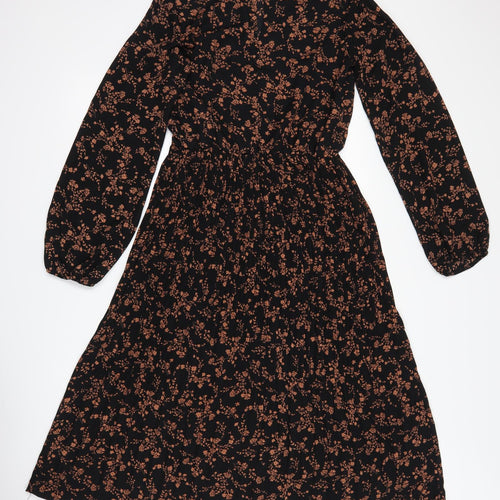 George Womens Black Floral  Maxi  Size 8