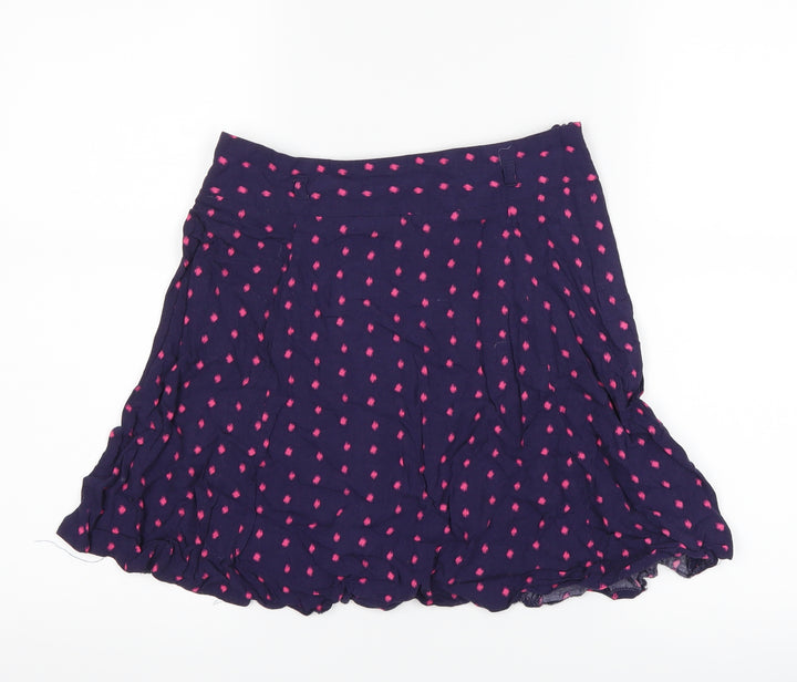 Papaya Womens Blue Polka Dot A-Line Skirt Size 8