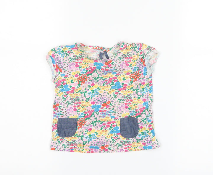 NEXT Girls White Floral  Basic T-Shirt Size 9-12 Months