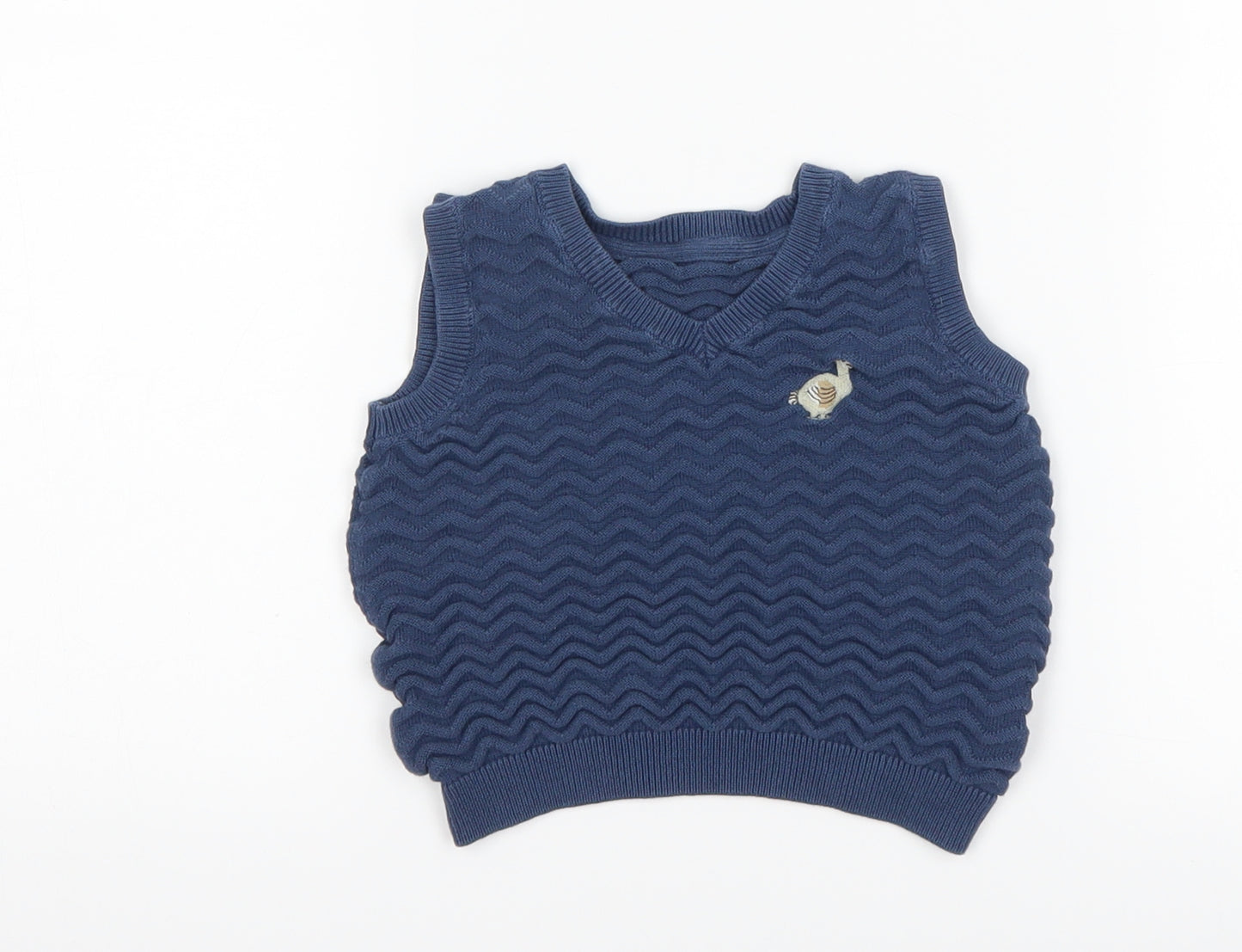 Marks and Spencer Boys Blue   Vest Jumper Size 12-18 Months
