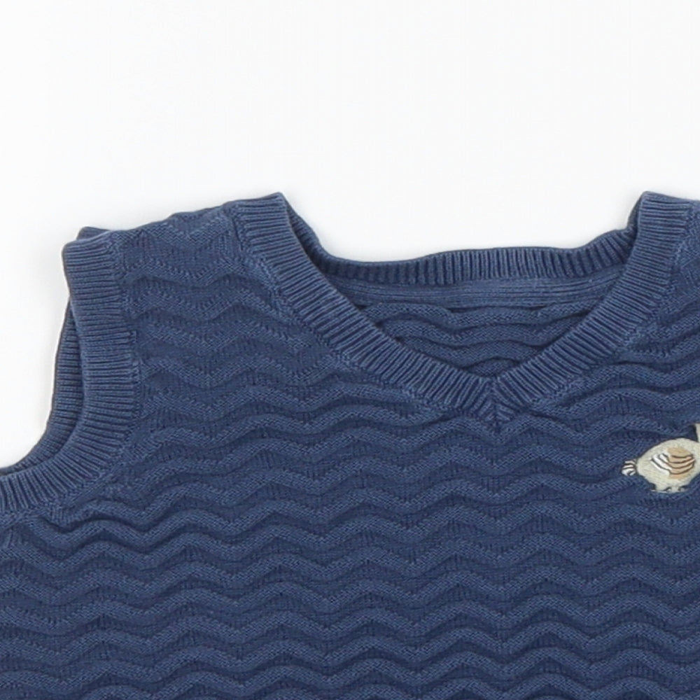 Marks and Spencer Boys Blue   Vest Jumper Size 12-18 Months