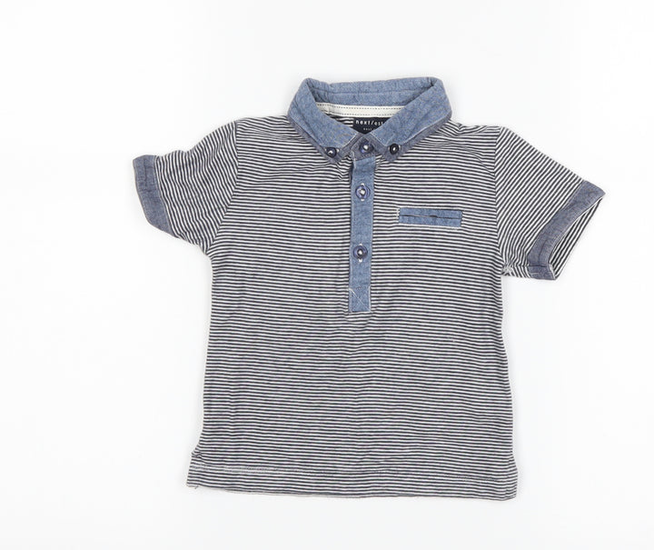 NEXT Boys Blue Striped Basic Polo Size 12-18 Months