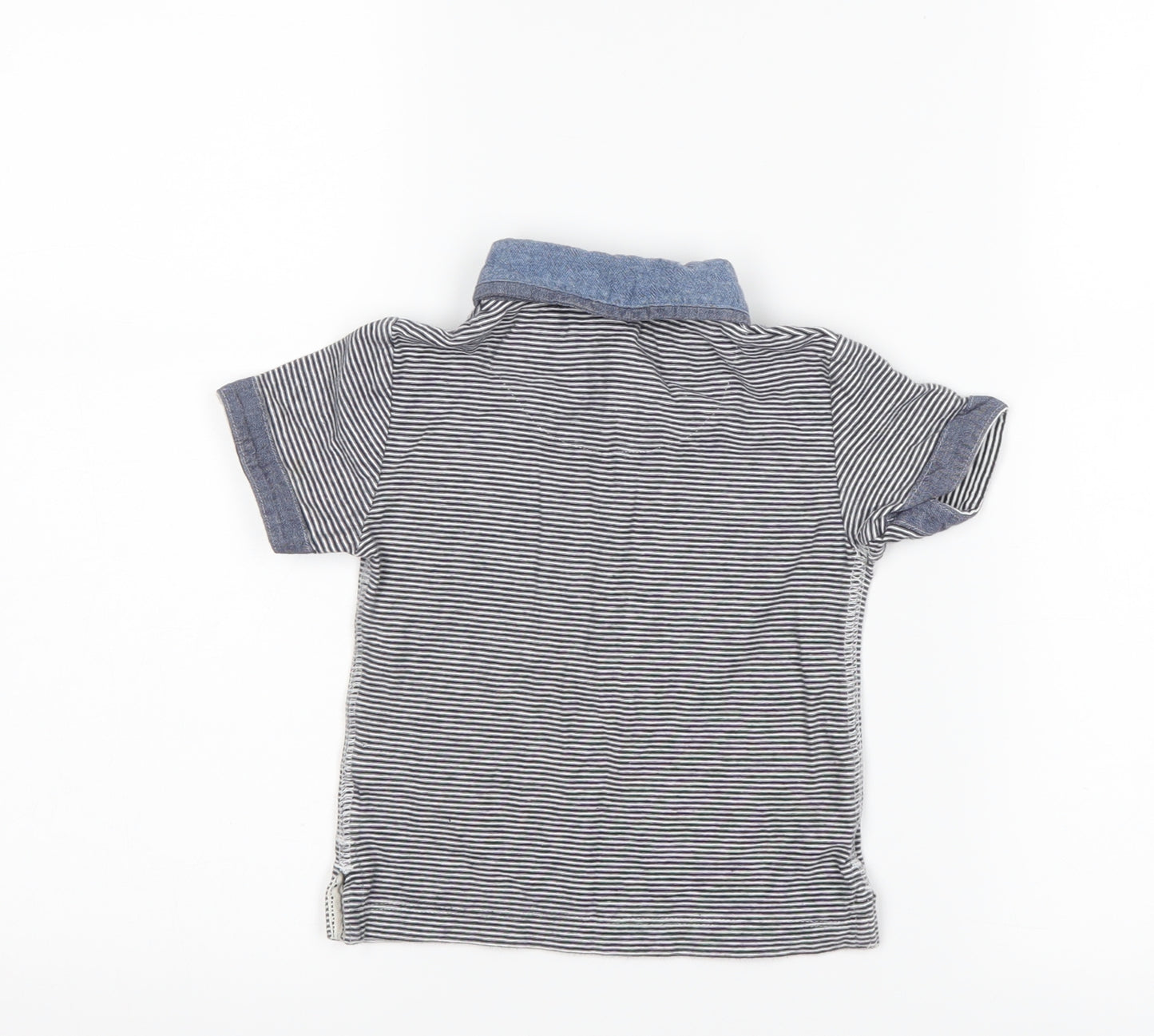 NEXT Boys Blue Striped  Basic Polo Size 12-18 Months