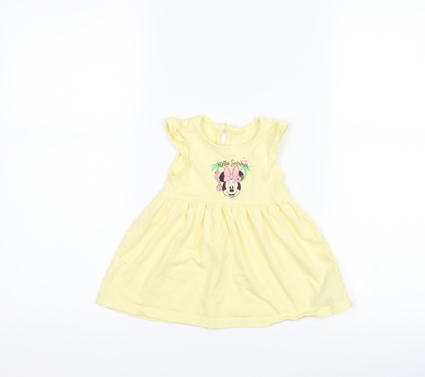 Primark Girls Yellow   T-Shirt Dress  Size 3-6 Months  - Disney Minnie Mouse