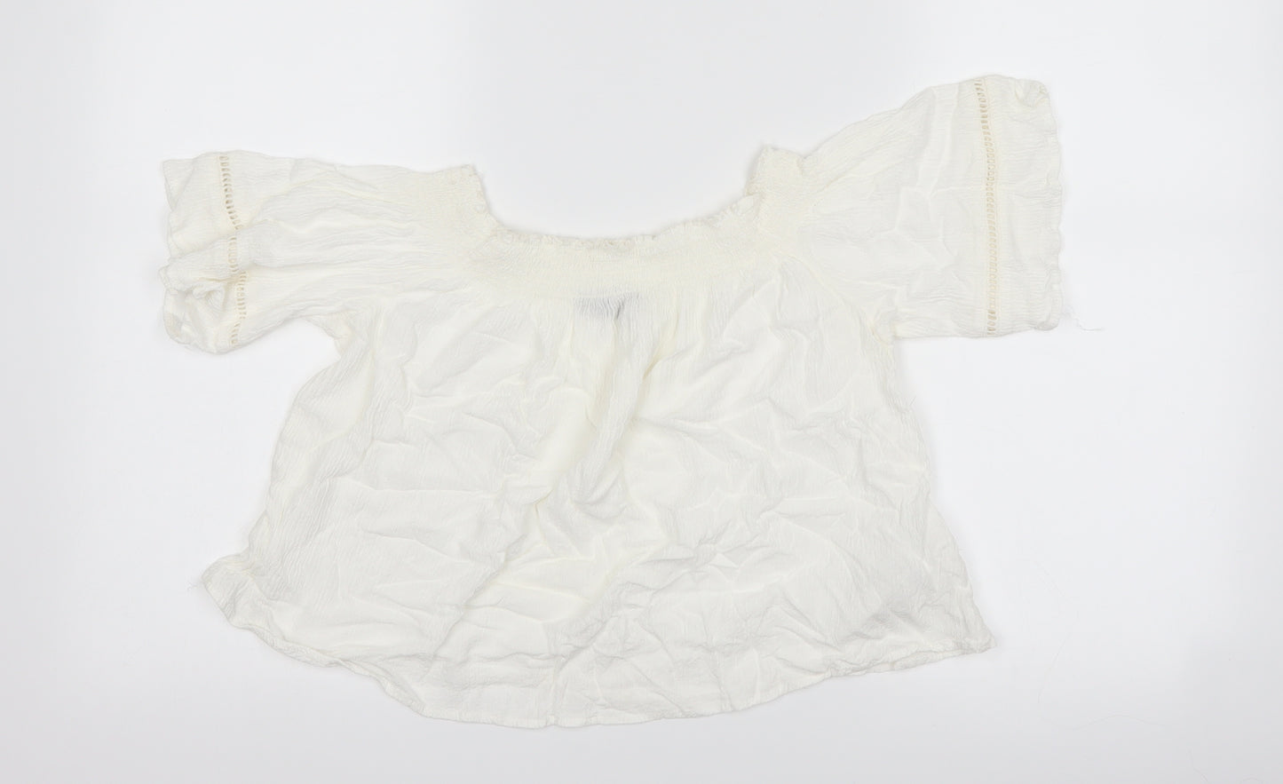 Bershka Girls White   Basic T-Shirt Size L