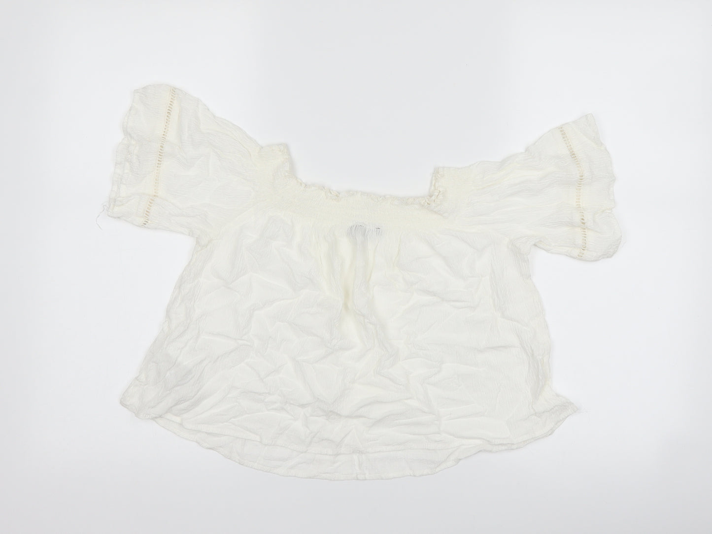 Bershka Girls White   Basic T-Shirt Size L