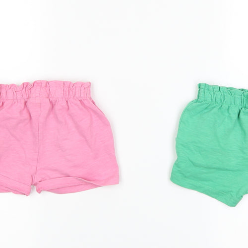 NEXT Girls Pink   Cropped Trousers Size 9-12 Months  - 2 pack