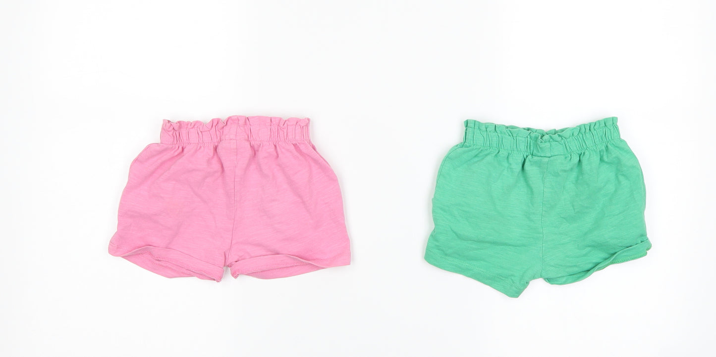 NEXT Girls Pink   Cropped Trousers Size 9-12 Months  - 2 pack