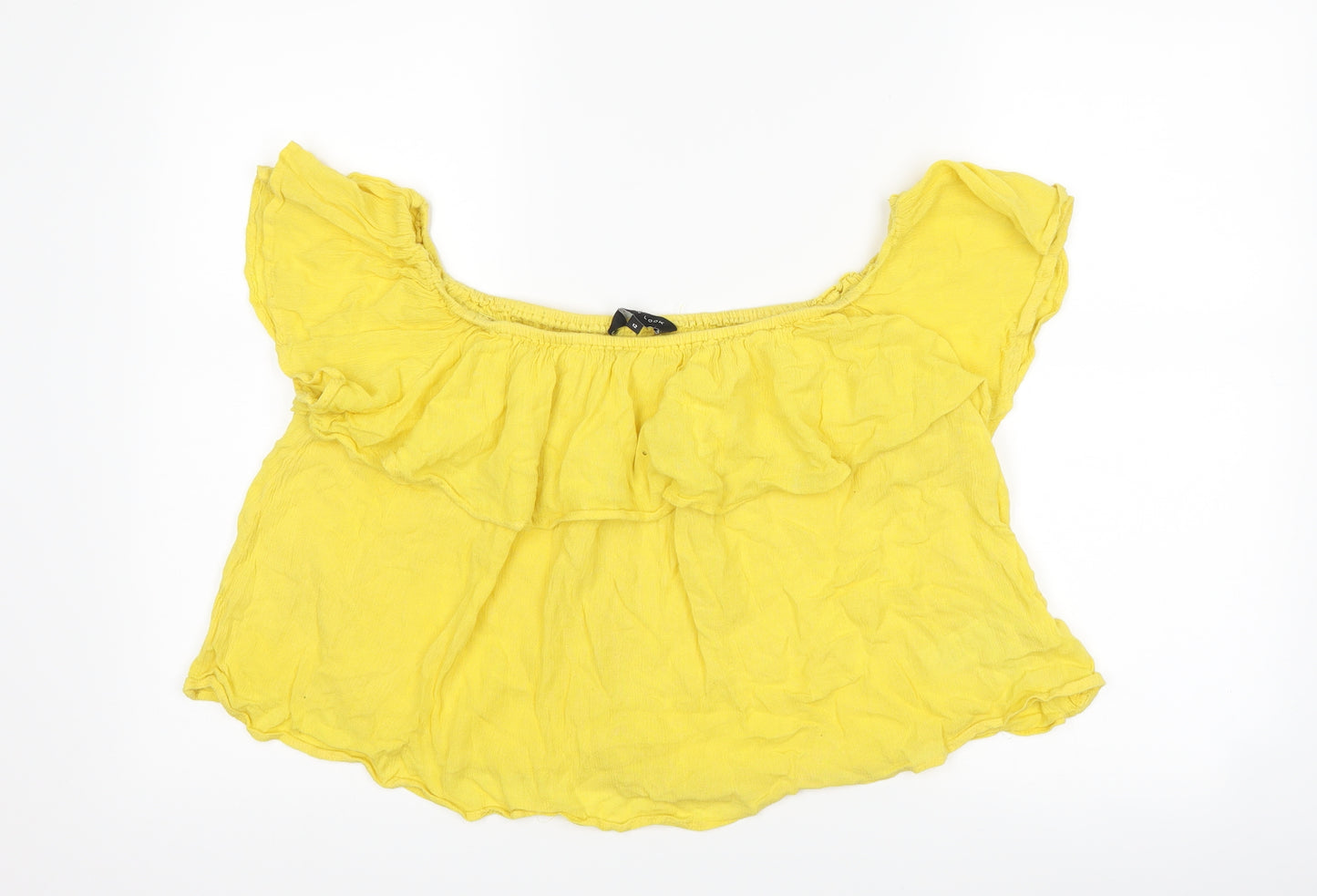 New Look Womens Yellow   Cropped T-Shirt Size 12