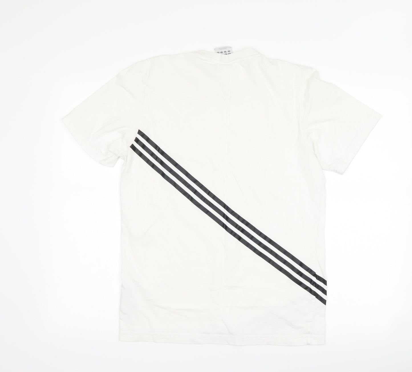adidas Mens White Striped   T-Shirt Size S