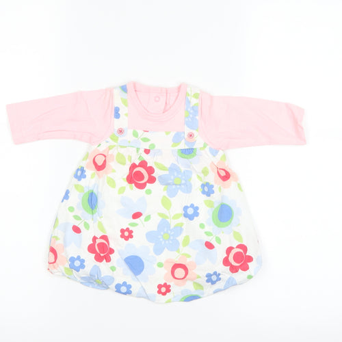 Marks and Spencer Girls White Floral  A-Line  Size 3-6 Months