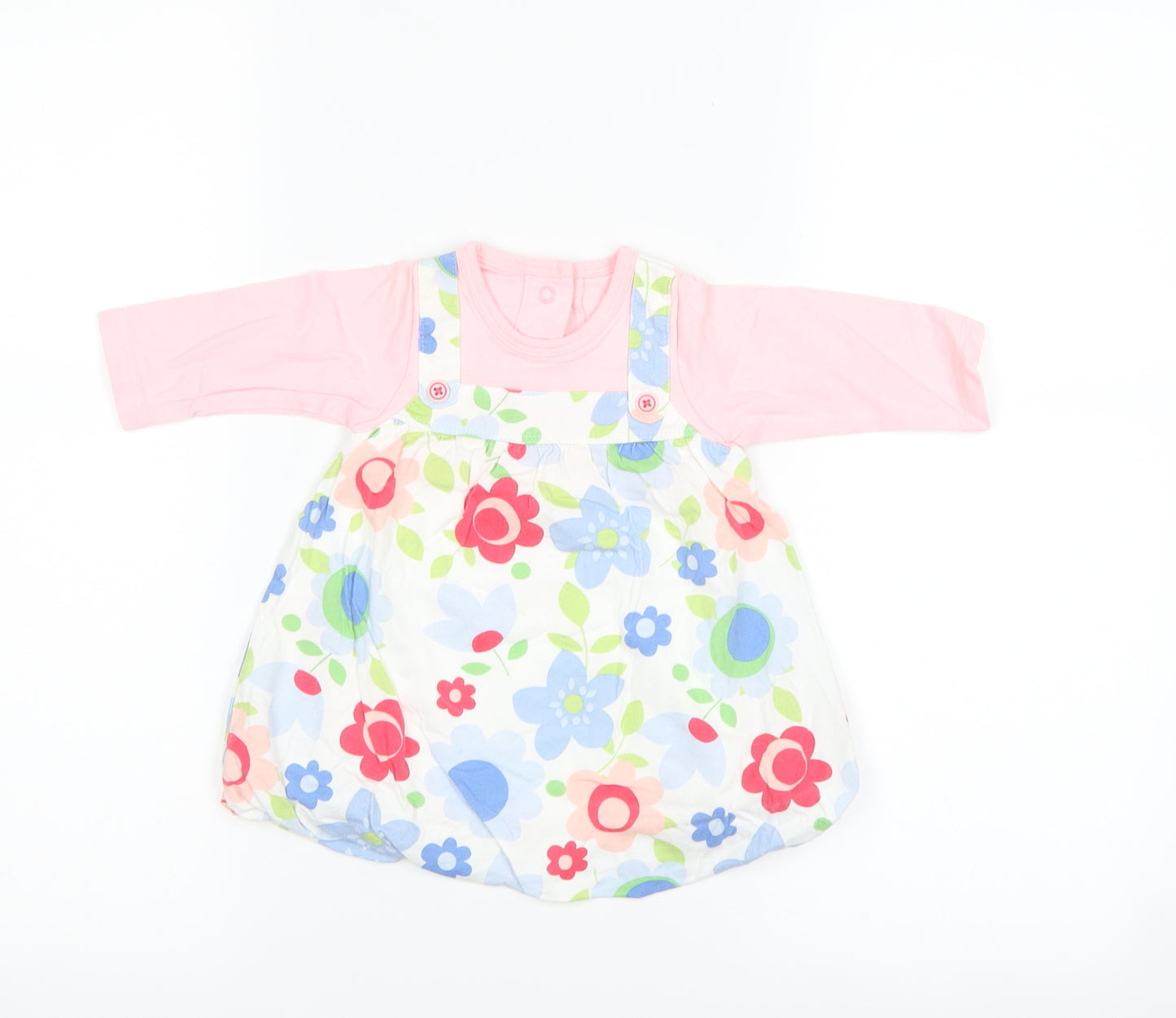 Marks and Spencer Girls White Floral  A-Line  Size 3-6 Months