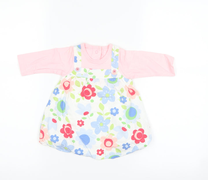 Marks and Spencer Girls White Floral  A-Line  Size 3-6 Months