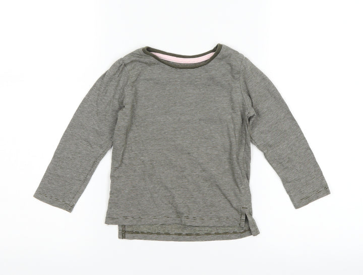 Primark Girls Green Striped Basic T-Shirt Size 18-24 Months