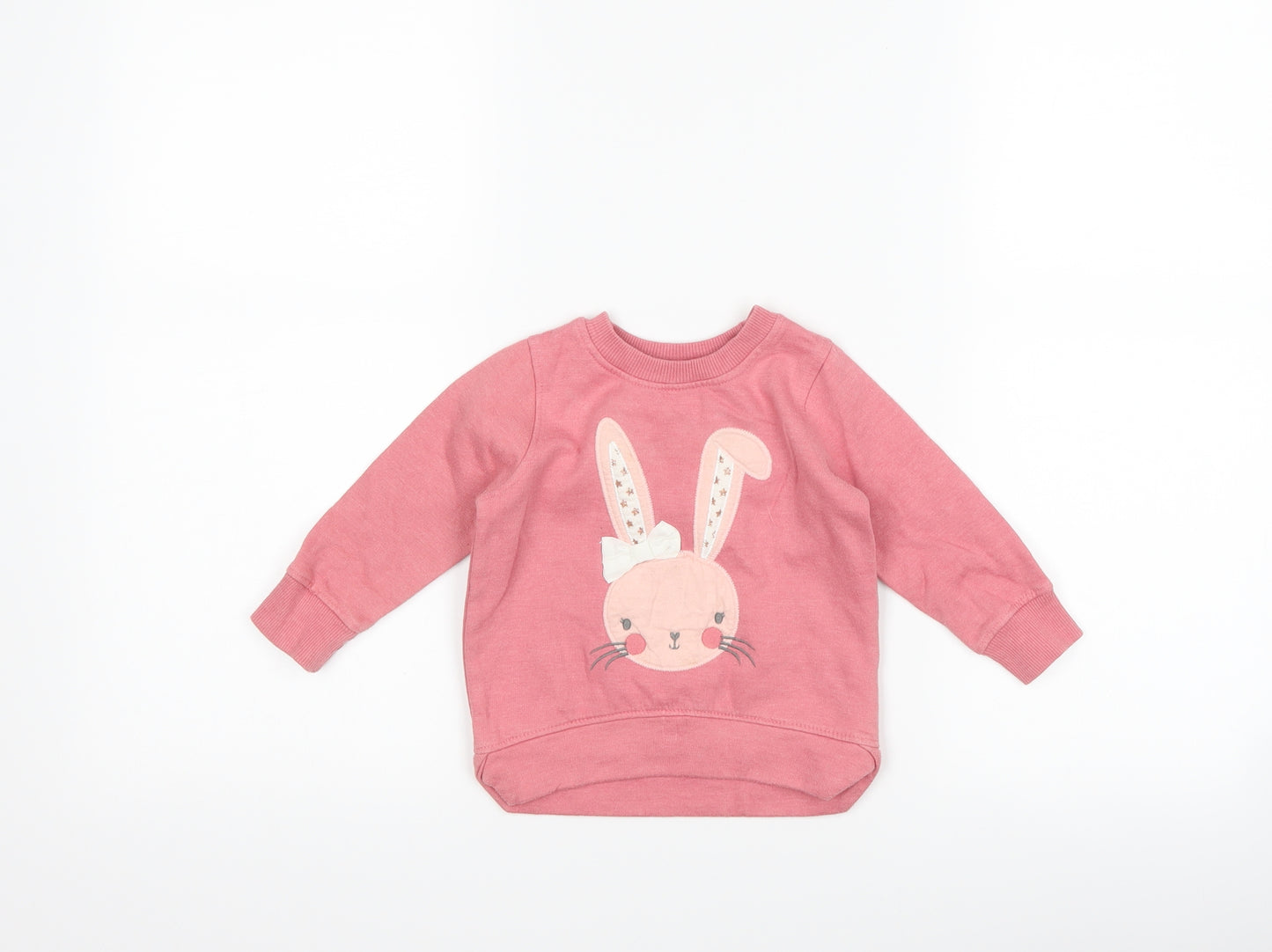 Primark Girls Pink   Pullover Jumper Size 9-12 Months  - bunny