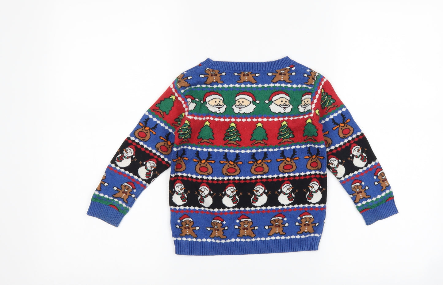 NEXT Boys Blue   Pullover Jumper Size 18-24 Months  - Christmas Icons