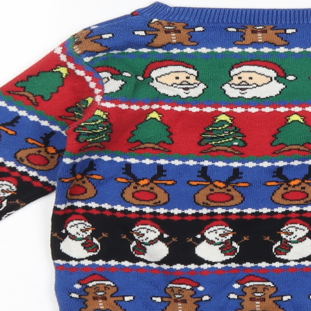 NEXT Boys Blue   Pullover Jumper Size 18-24 Months  - Christmas Icons