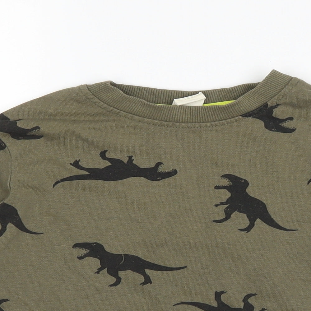 H&M Boys Green   Pullover Sweatshirt Size 3-4 Years  - dinosaur