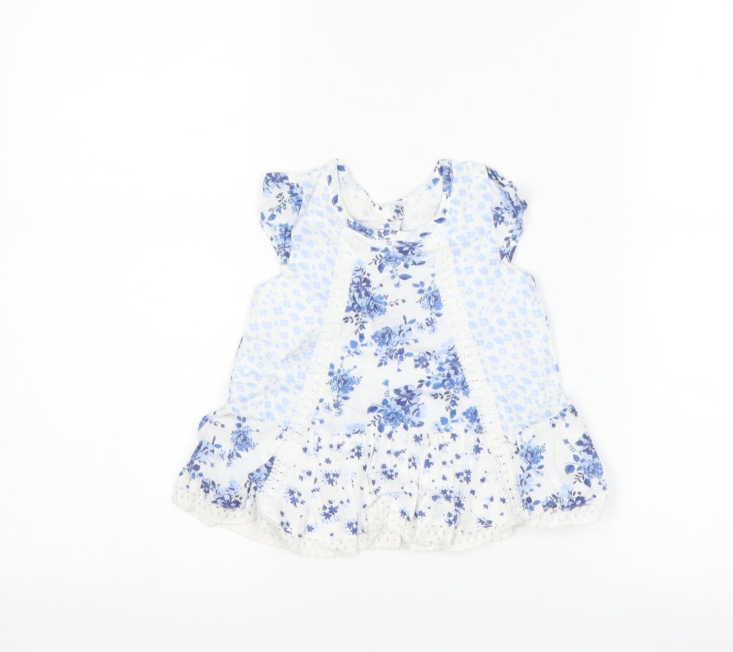 Matalan Girls White Floral  A-Line  Size 6-9 Months