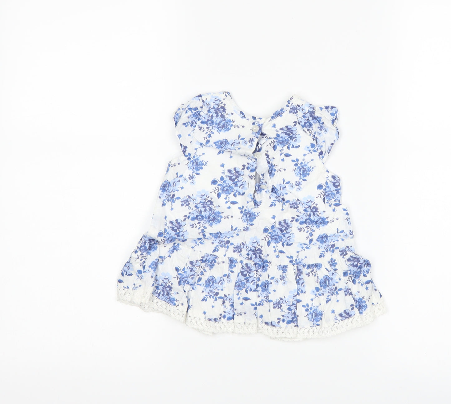 Matalan Girls White Floral  A-Line  Size 6-9 Months