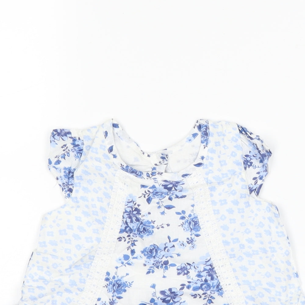 Matalan Girls White Floral  A-Line  Size 6-9 Months