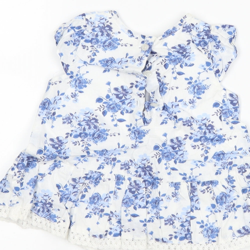 Matalan Girls White Floral  A-Line  Size 6-9 Months