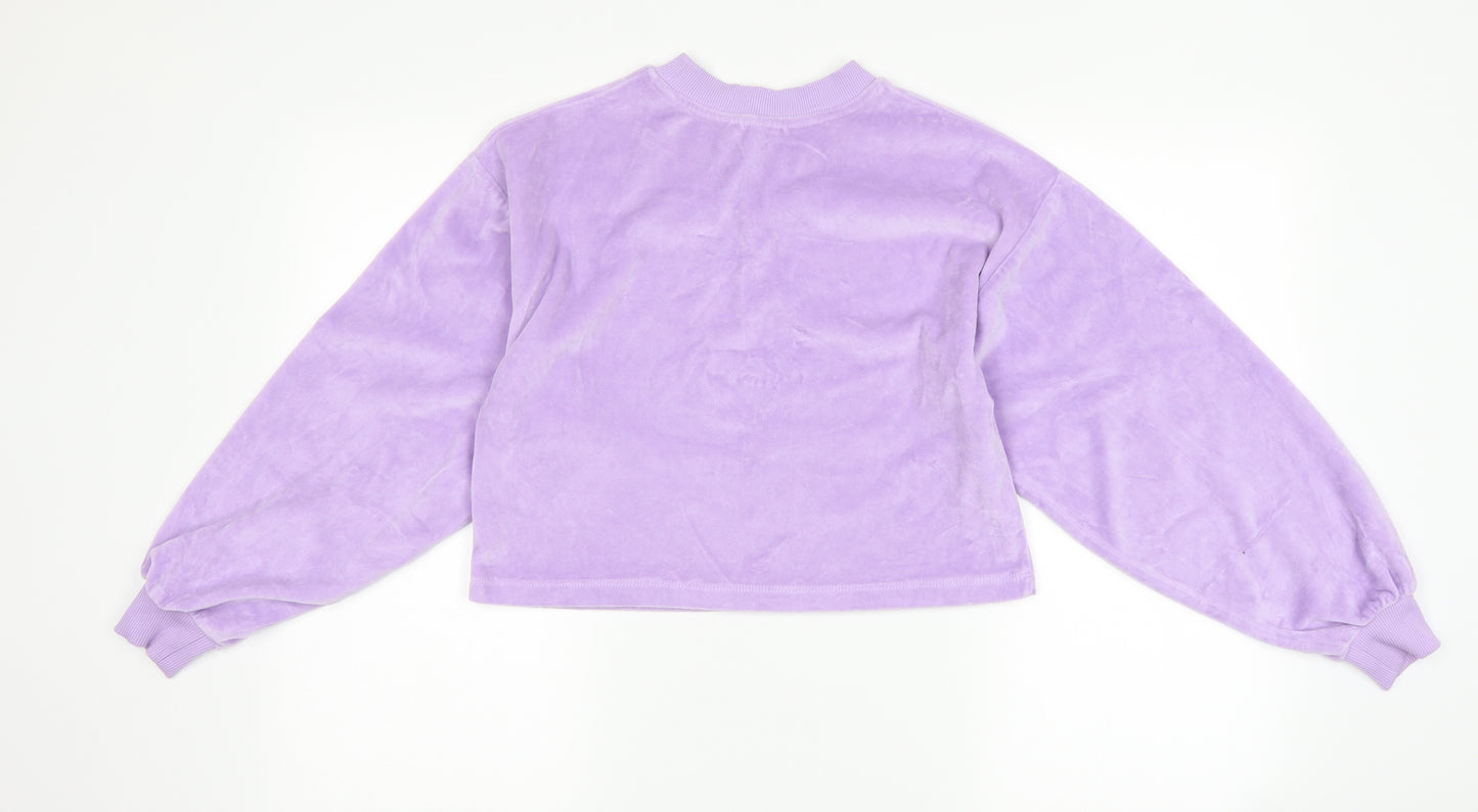 Matalan Girls Purple  Velour Pullover Sweatshirt Size 12 Years