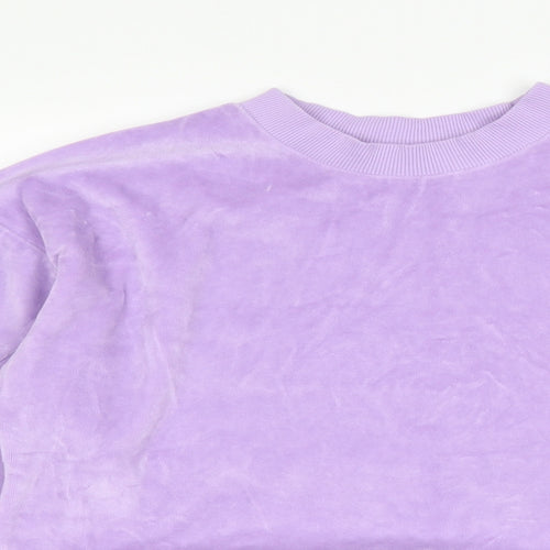 Matalan Girls Purple  Velour Pullover Sweatshirt Size 12 Years