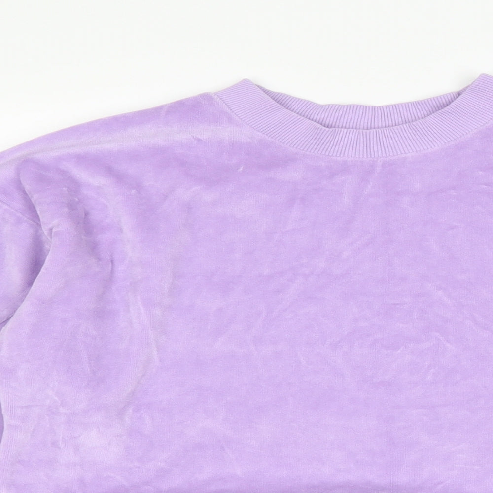 Matalan Girls Purple  Velour Pullover Sweatshirt Size 12 Years