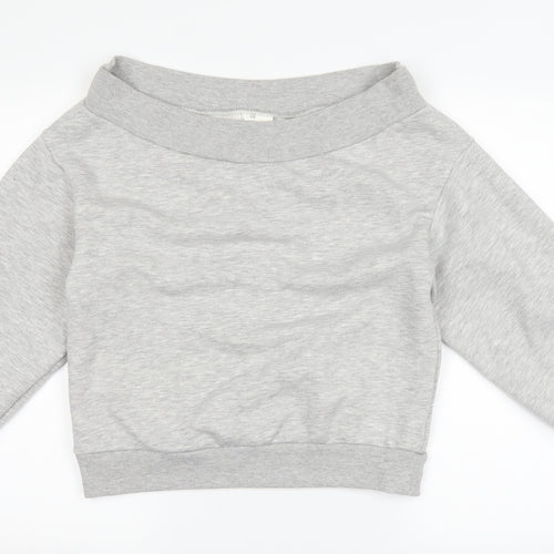 H&M Womens Grey   Pullover Sweatshirt Size M