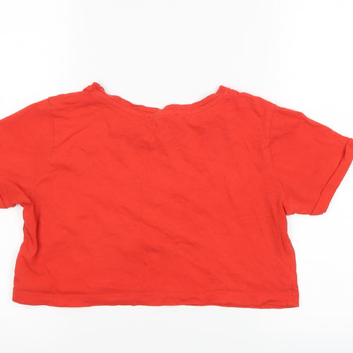 Primark Womens Red   Cropped T-Shirt Size 2XS  - C'est la vie