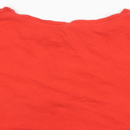 Primark Womens Red   Cropped T-Shirt Size 2XS  - C'est la vie