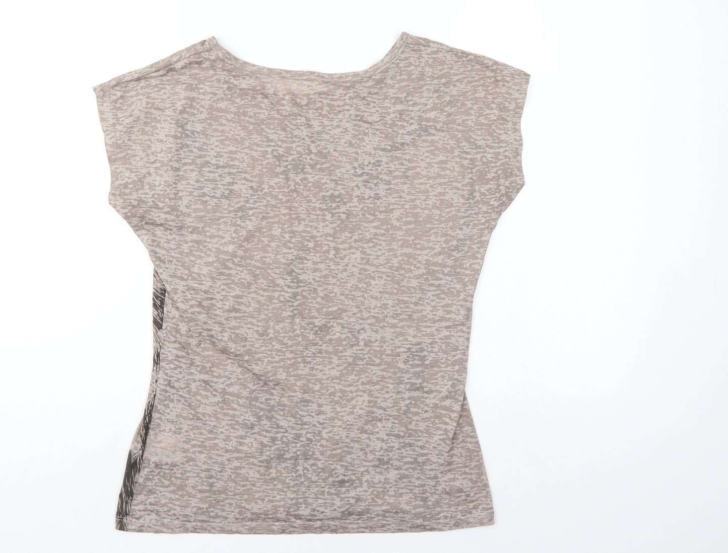Papaya Womens Brown Animal Print  Basic T-Shirt Size 10