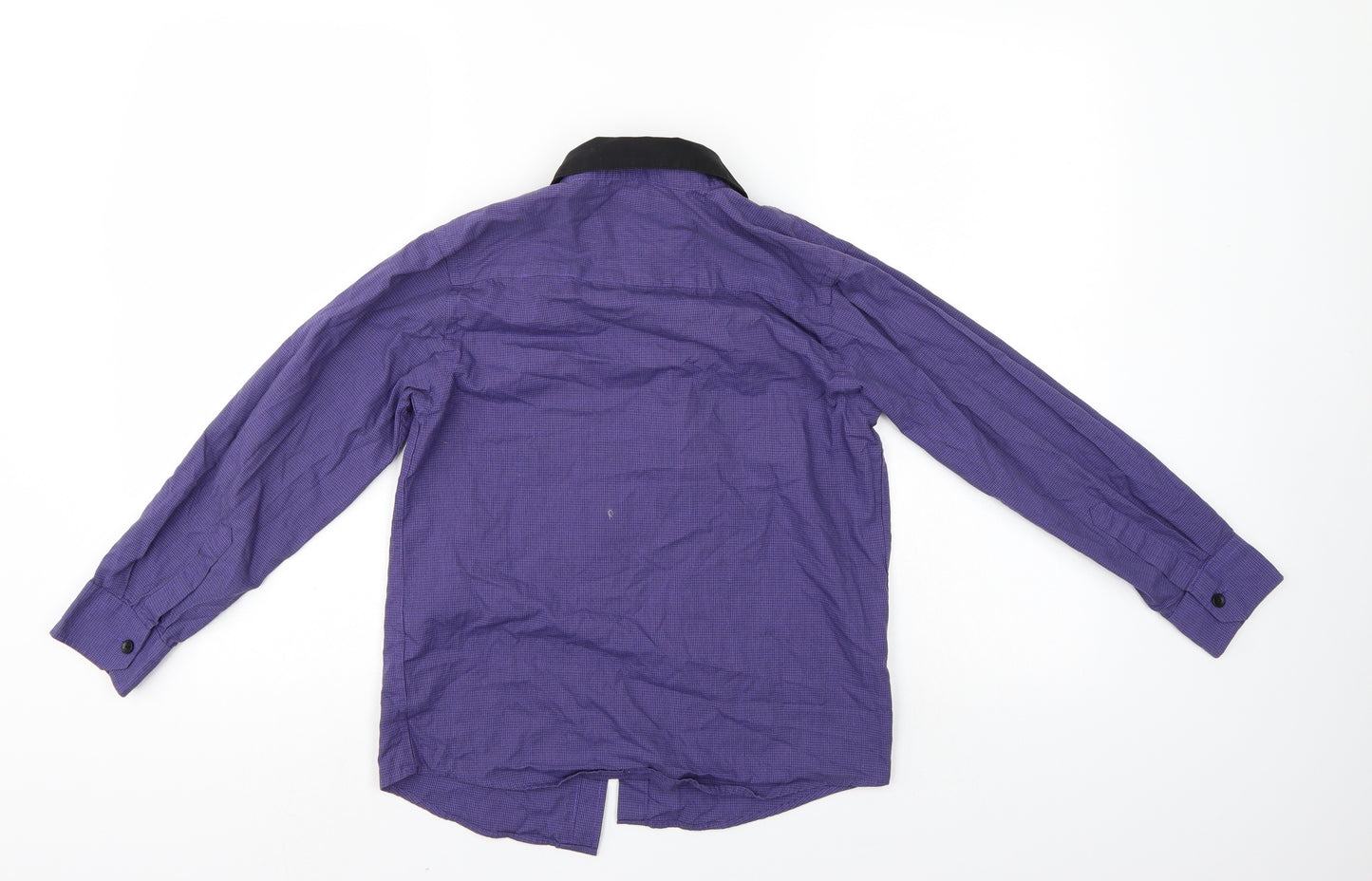 F&F Boys Purple Check  Basic Dress Shirt Size 9-10 Years