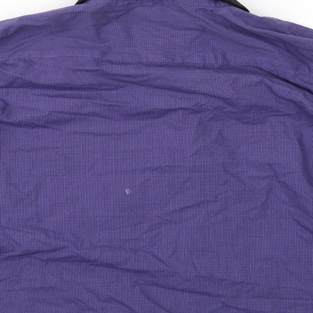F&F Boys Purple Check  Basic Dress Shirt Size 9-10 Years