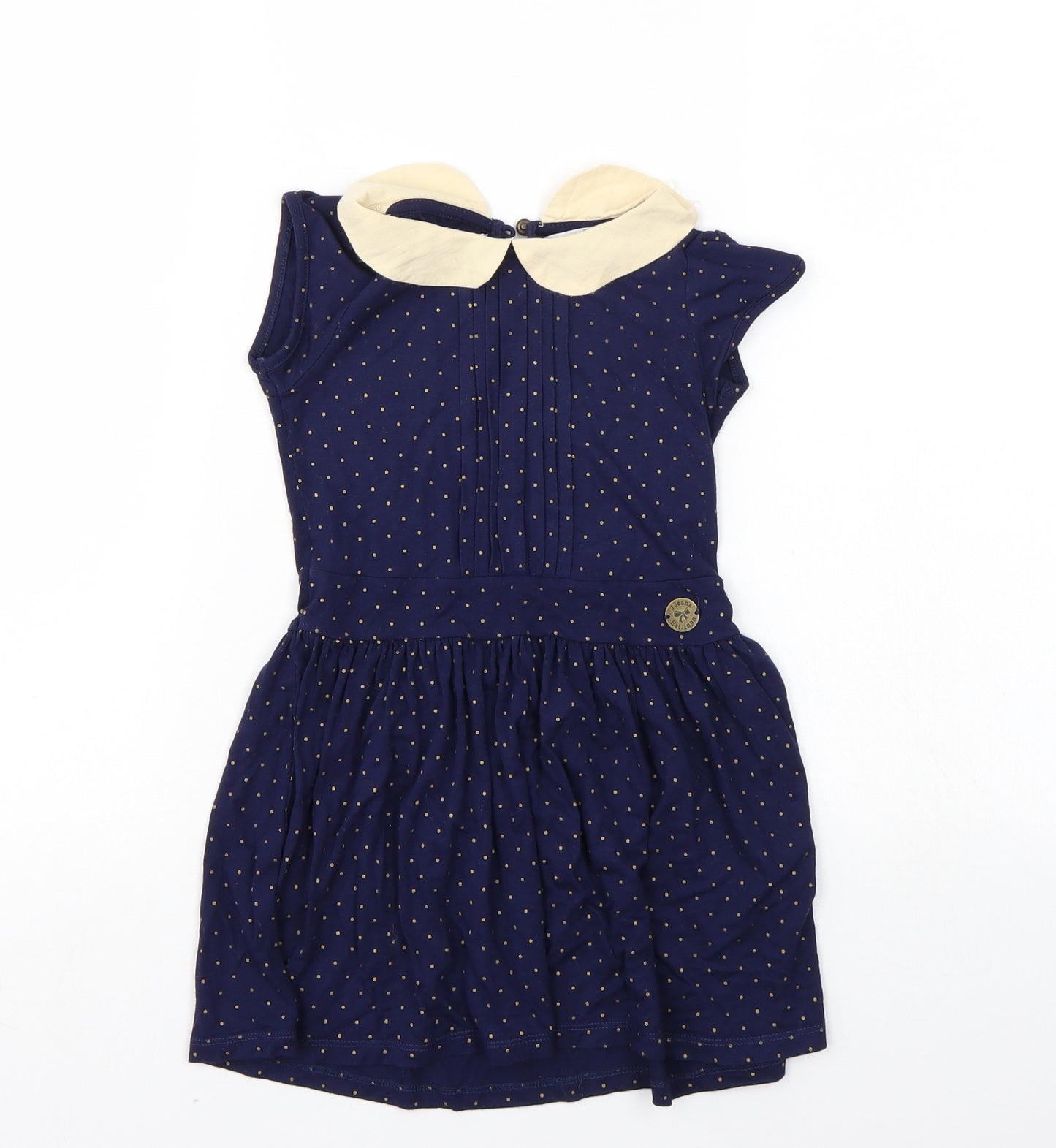 Jasper Conran Girls Blue Polka Dot  A-Line  Size 4-5 Years