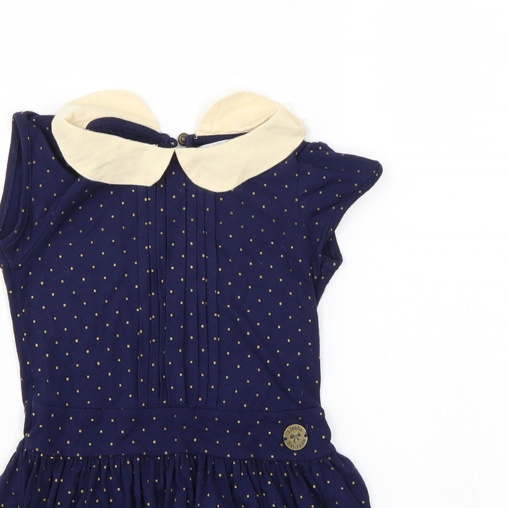 Jasper Conran Girls Blue Polka Dot  A-Line  Size 4-5 Years