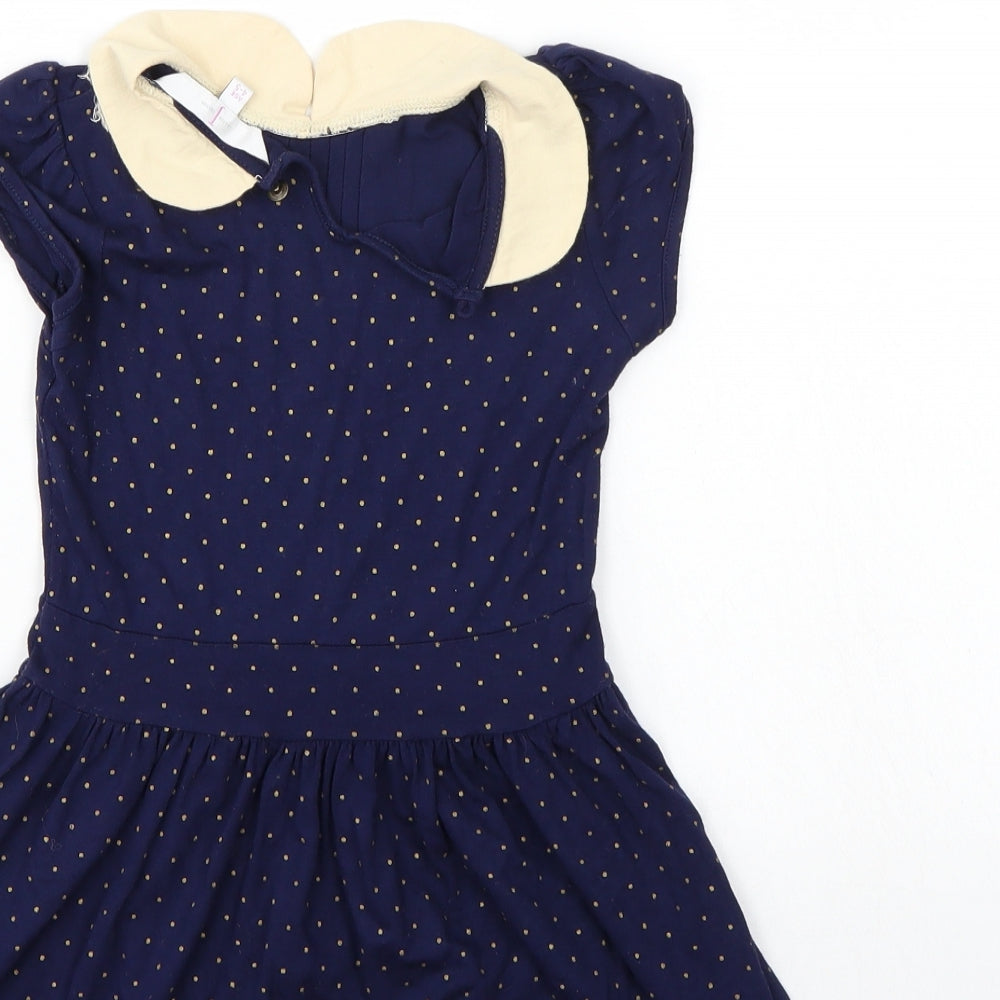 Jasper Conran Girls Blue Polka Dot  A-Line  Size 4-5 Years