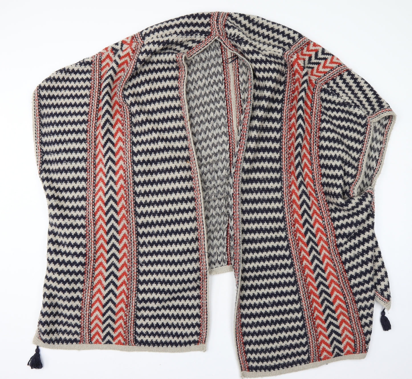 Monsoon Womens Multicoloured Geometric  Cape Jumper Size XL