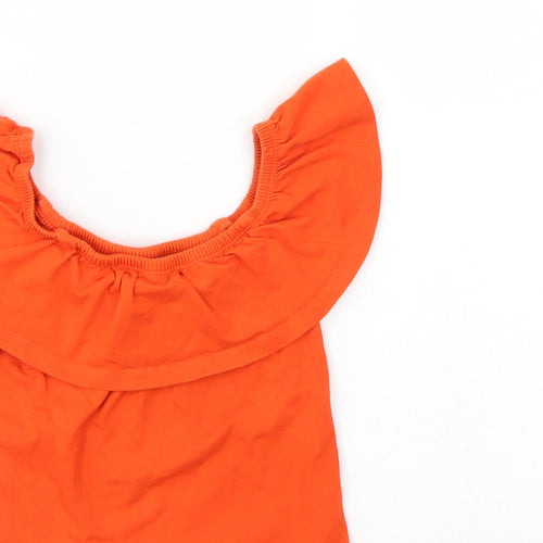 Miss E vie Girls Orange   Basic Blouse Size 11-12 Years