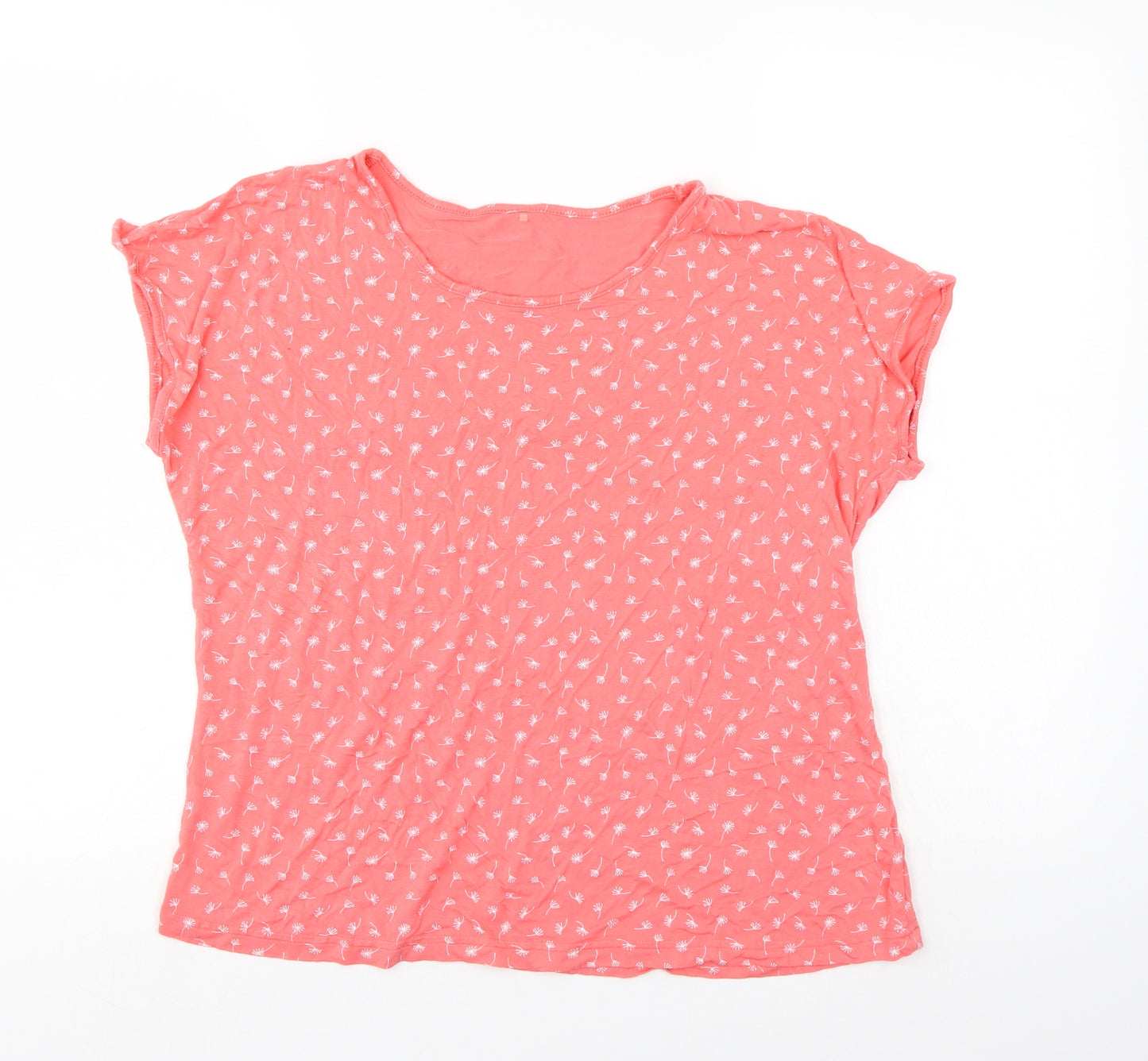 Preworn Girls Orange Floral  Basic Blouse Size 12-13 Years
