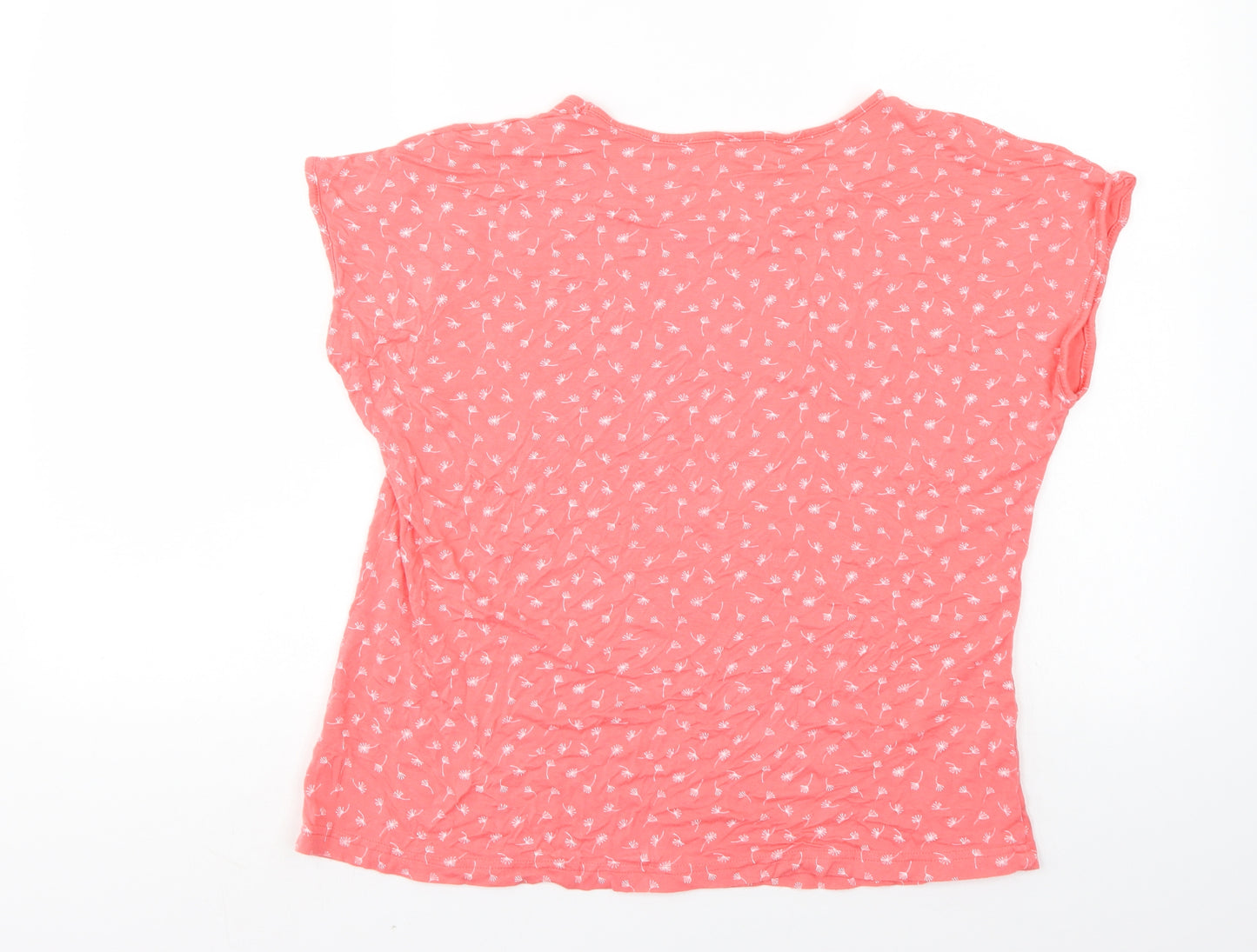 Preworn Girls Orange Floral  Basic Blouse Size 12-13 Years