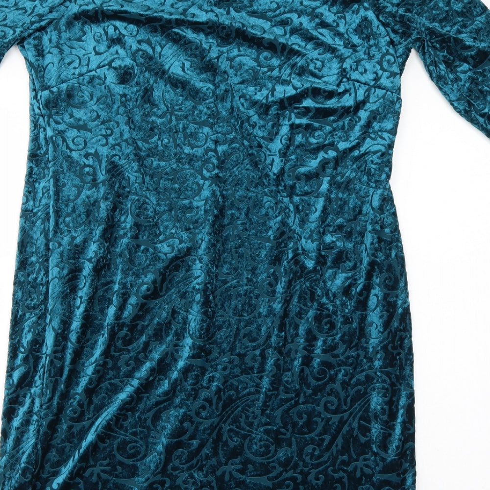 Georgw Womens Green Geometric  Jumper Dress  Size 16