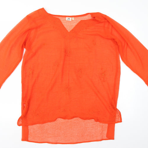 RK Fashion Womens Orange   Tunic Blouse Size S  - Baggy Look