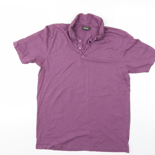 Studio Mens Purple    Polo Size M