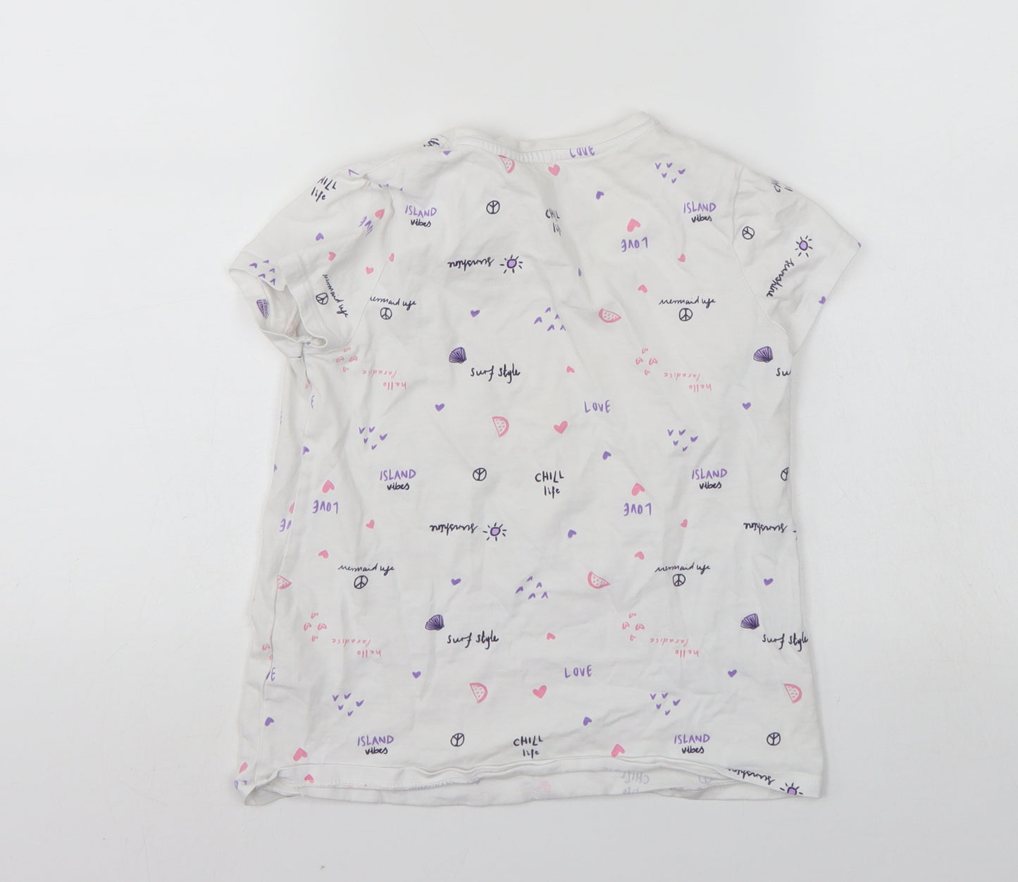 George Girls White   Kimono T-Shirt Size 9-10 Years