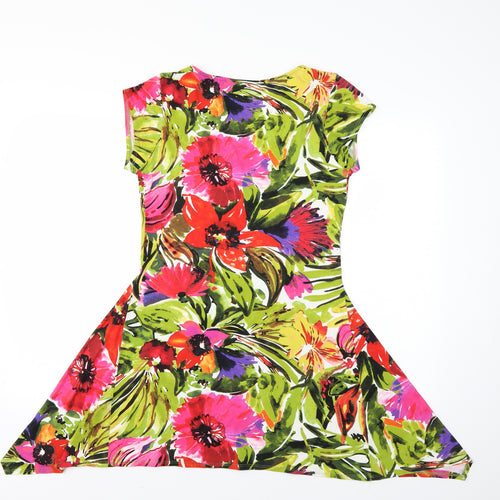 Wallis Womens Multicoloured Floral  T-Shirt Dress  Size M