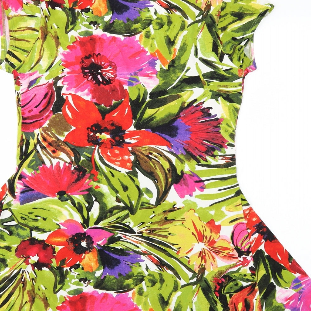 Wallis Womens Multicoloured Floral  T-Shirt Dress  Size M