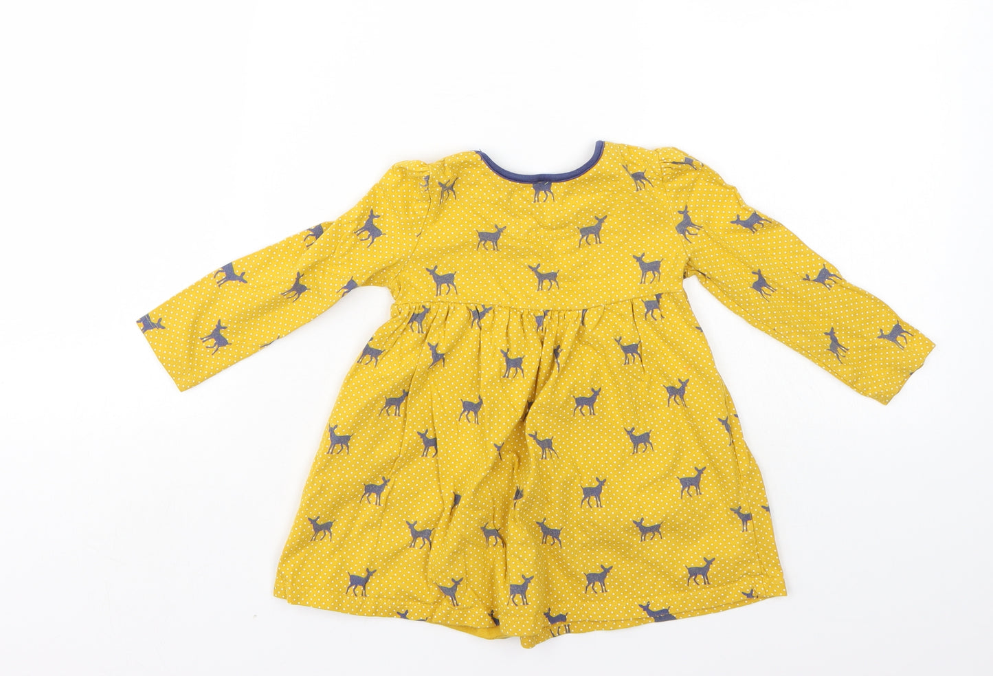 Mini Club Girls Yellow Animal Print  T-Shirt Dress  Size 9-10 Years