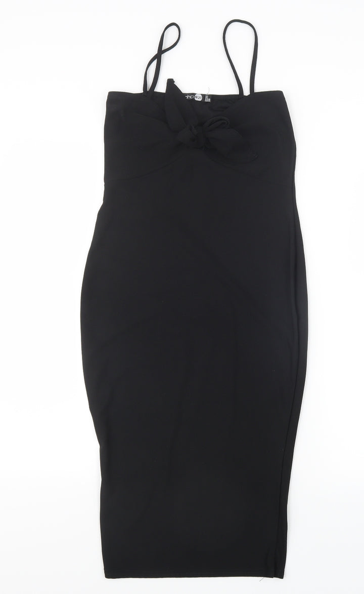 Boohoo Womens Black Geometric  Top Dress Size 8